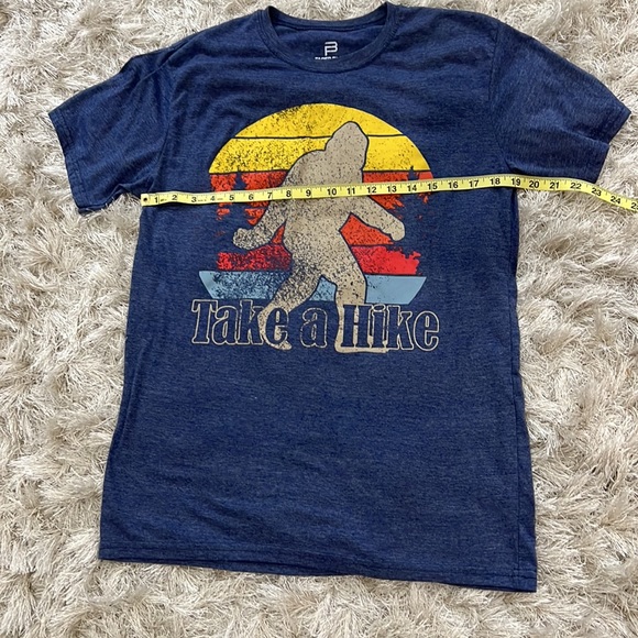 Take a Hike Bigfoot in the mountains with sunset size medium short sleeve tshirt - Picture 3 of 7